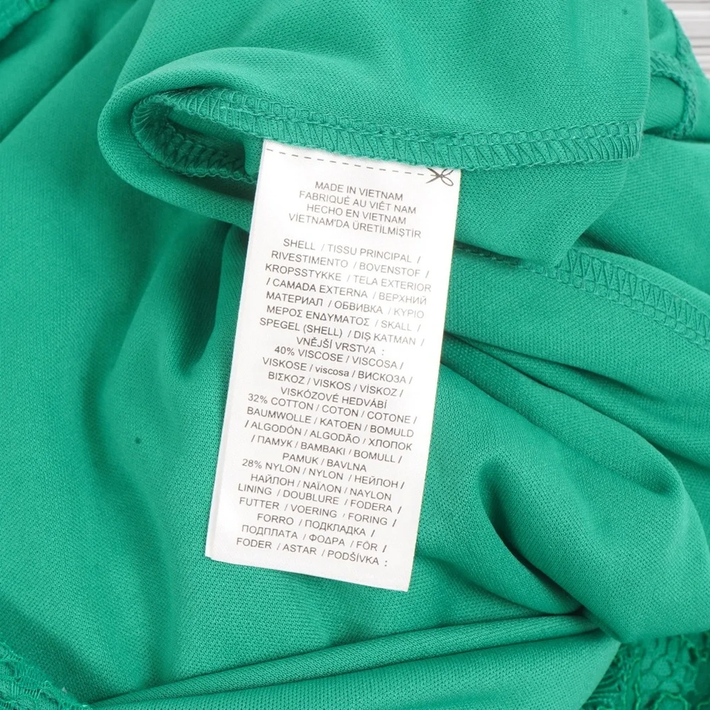 NWT $155 Lauren Ralph Lauren Green Flutter Sleeve Lace Dress Size 4 - Picture 5 of 5